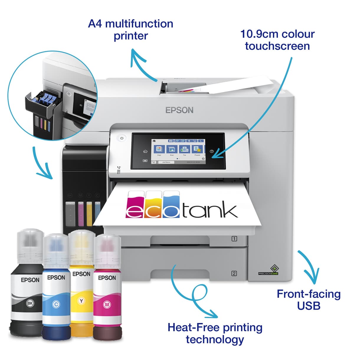EcoTank L6580 A4 Multifunction Wi-Fi Ink Tank Printer with Scan, Copy ...